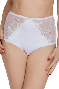 Mitex Dame Slip Hoher Bund Spitze Shapewear Glatt Unterhose AGA , Weiß