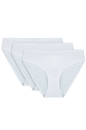 Vivisence Dame Slip 3-er Pack Unterhose Glatt Voll Nahtlos Klassisch  4011, weiß