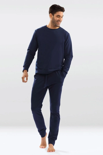 Dkaren Herren Homewear Set Bequem Musterlos Rundhlasausschnitt Komfortabel Justin, 