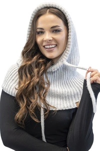 Vivisence Schalmütze Kapuzen Schal Für Damen Ideal Für Kalte Wintertage 70102, hellgrau