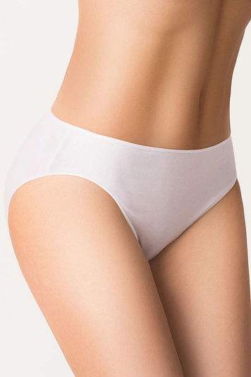 Vivisence Damen Slip Unterhosen Glatt Unterwäsche Ganztägiger Komfort 4002, weiß