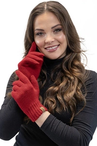 VIVISENCE Damen Winter Handschuhe Weichem und Warme Ideal für Kaltes Wetter 7014, rot