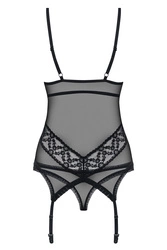 Obsessive 837-COR-1 Dame Corsage Korsett String Set tief , Schwarz