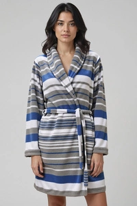 Vivisence Damen Bademantel Baumwolle Mit Gürtel Perfekt Für Täglichen Gebrauch 5030,