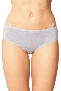 Vivisence Dame Slip Unterhose Klassisch Komfortabel Baumwolle Trendig Alltag Unterwäsche 4016, graues Gummiband:grau