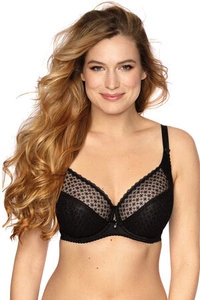 Gaia Damen BH Stickerei Schalen Schleife Unterwäsche 874 Samira , Schwarz