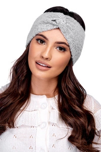Carmen Dame Stirnband Herbst Winter gemustert Kopfbedeckung S-02, grau