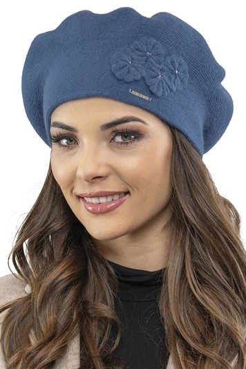 Vivisence Damen Baskenmütze Warm Und Gemütlich Wintermütze an Winter und Herbst Warme Dick Strickmütze, Kopfbedeckung Eleganter Klassisch Mütze für Frauen Modell 7006, Blau