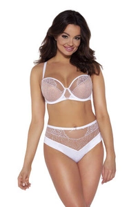 Ava Dame Slip Unterhose Bund Stickerei Netz Schleife Unterwäsche 2036/B Canna, Weiß