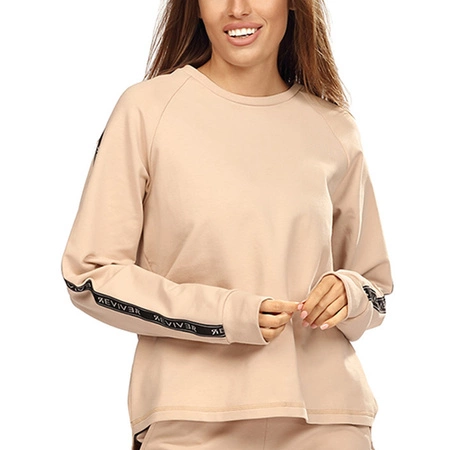 Reviver Dame Sweatshirt Klassisch Alltag Sport Langarm Logo  Rundhalls F5593,