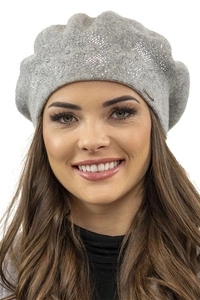 Vivisence Damen Baskenmütze Winter Herbst Warme Barette Wolle Elegante Stil 7050, hellgrau