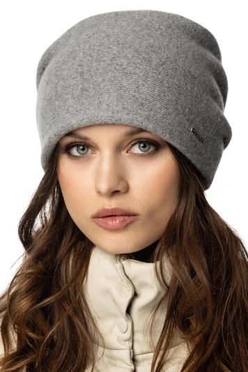 Vivisence Damen Mütze Wolle Falten Fleece Gefüttert Bequem Alltag Winter 7085, hellgrau