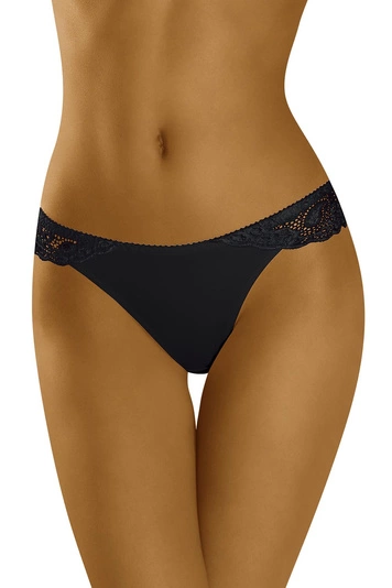 Wolbar Zauberhafter Damen String Mit Rüsche WB28, schwarz