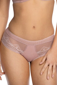 Gaia Dame Slip Klassisch Voll Tüll Spitze Netz Gemustert 059P, Pink
