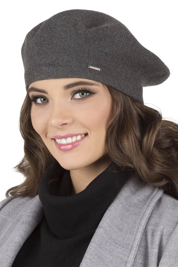 VIVISENCE Damen Baskenmütze Warm und Gemütlich Kälteschutz und Komfort 7005, dunkelgrau
