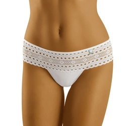Wolbar Damen Slip Ajourspitze Unterwäsche Brazilian-Typ Diamond 3519, weiß