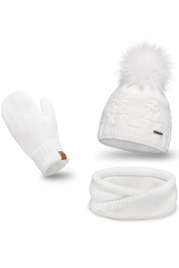 Pamami Dame Winterset Warm Gemustert Bommel 17549+14603+20680, 