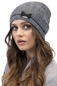 Vivisence Damen Mütze Winter Strickmütze Warme Wintermütze Wollzusatz Elegante 7003, schwarz