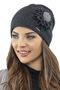 Vivisence Wintermütze für Damen Herbst Warme Beanie Mütze für Frauen Elegante Ideal Perfekter Passform für Kalte Tage Modell 7052, dunkelgrau