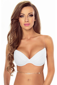 Vivisence Durchsichtige Träger Push-Up BH Ideal Für Rückenfreie Kleidung 1035, weiß
