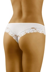 Wolbar Dame String Shorts Spitze Klassisch Stilvoll Unterhose Dessous WB481, schwarz/schwarz/weiß