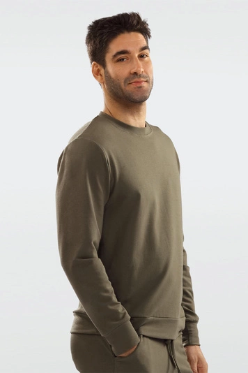Dkaren Herren Sweatshirt Bequem Schnitt Bekleidung Musterlos Justin, 
