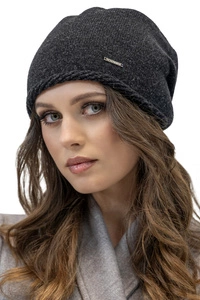 Vivisence Damen Mütze Winter Warmem Wollgarn Klassische Herbst Wintermütze 7087, schwarze Melange