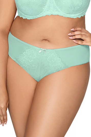 Mat Dame Slip unterhose Schleife Tüll Netz Spitze Unterwäsche 053/51/1 Carmela, Grün