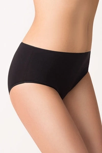 Vivisence Damen Slip Baumwolle Hohem Bund Komfort und Bequemlichkeit 4001, schwarz