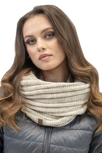 Vivisence Damen Schal Winter Loop Modischer Gemütlich Wärmendem Garn Doppelt 7019S, beige