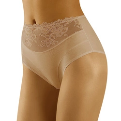Wolbar Damen Slips Panties Höschen Hohe Taille Slips Hoher Taillenslip, Bauchkontrolle Spitzenhöschen Hohe Taille Unterhosen WB415, beige