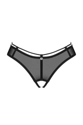 Obsessive Dame String Reizwäsche Sexy Netz Durchsichtig Streifen Bund Roxelia, Schwarz