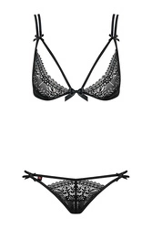 Obsessive Intensa Set Damen Soft BH String Dessous Spitze Top Qualität , Schwarz
