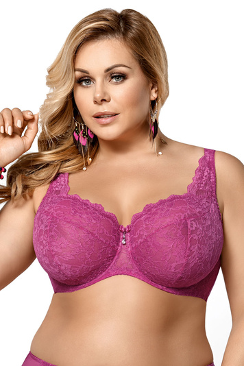 Gorsenia K420 Madera Dame Soft BH Voll-Cup große Brüste regulierbar, Pink