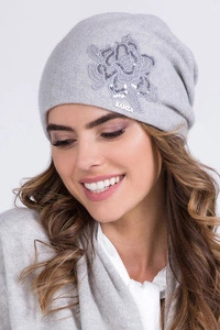 Kamea Dame Beanie Mütze Kopfbedeckung Winter warm dick einfarbig Lajla, grau