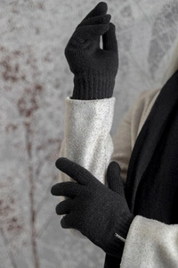 VIVISENCE Damen Winter Handschuhe aus Wolle Ideal für Kaltes Wetter 7201, schwarz