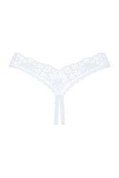 Obsessive Dame String Spitze Dessous Verführerisch Bund Sexy offener Schritt Heavenlly, Weiß
