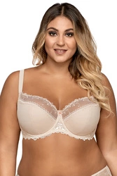 Ava 1030 Slips Damen Dessous Spitze geblümt normaler Bund Setteil EU, beige