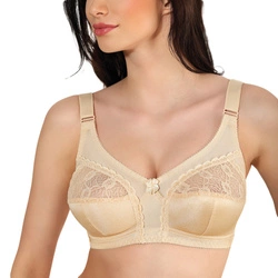 Jarpol Damen Soft BH Spitze bügellos Minimizer Unterwäsche 5777 , Beige