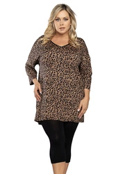 Italian Fashion Dame Schlafanzug Pyjama 2-teiliger Set Leopardenmuster Pantera, 