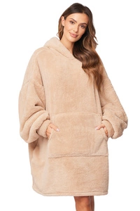Vivisence Übergroße Hoodie Decke für Damen Decke Sweatshirt mit Fronttasche Verlängertem Komfortable Riesen-Hoodie Rücken und Kuscheligem Material für Winterabende,