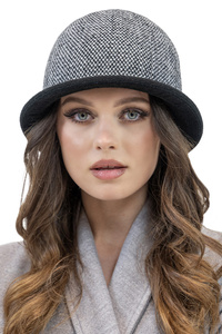 Vivisence Damen Hut Winter Klassisch Warm Garn Alltagslook Geschenkidee 7044, schwarzes Pepitamuster