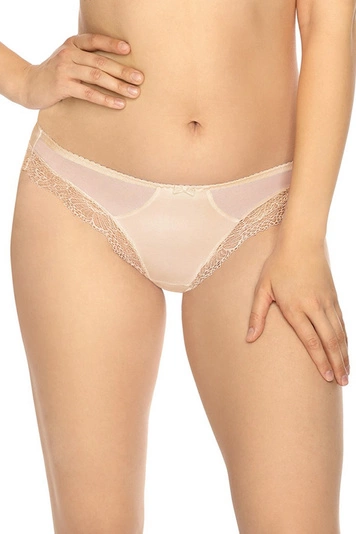 Gaia Dame Slip Unterhose Netz Spitze Schleife  Unterwäsche  931P Veronika, Beige