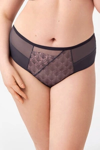 Gorsenia Dame Slip Glatt Spitze Gummiband Bund Unterhose Klassisch Unterwäsche K750 Adrianne, Grau