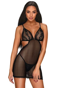 Obsessive Damen Reizwäsche Set Durchsichtig Netz Spitze Sinnlich Millagro, Schwarz
