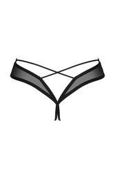Obsessive Dame String Reizwäsche Sexy Netz Durchsichtig Streifen Bund Roxelia, Schwarz