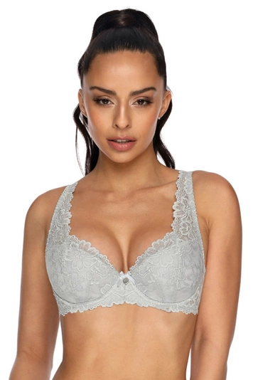 Mat Dame Bügel BH Gepolsterte Cups Spitze Blumenmuster Klassisch Komfortabel Elegant 053/22 Carmela, 