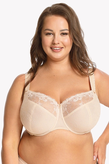 Gaia Dame Soft BH Stickerei Geblümt Cups Träger Unterwäsche 1027M Eve, Beige
