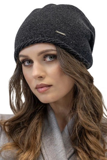 Vivisence Damen Mütze Winter Warmem Wollgarn Klassische Herbst Wintermütze 7087, schwarze Melange