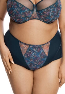 Gaia Dame Slip Klassisch Hoher Bund Voller Hinterteil Gemustert 1140P, Blau